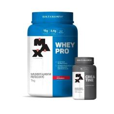 Imagem de Combo Whey Protein 1kg e Creatina Monohidratada 120 Caps - Max Titanium-Unissex