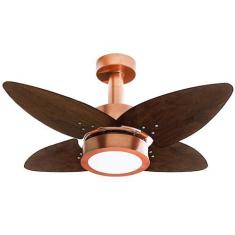 Imagem de Ventilador de Teto Aspen LED 3000k Venti-Delta Cobre 4Pás Imbuia 220V