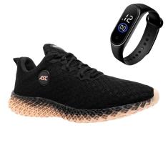 Imagem de Tenis Feminino Esporte Academia Caminhada Ortopêdico Sola Reta + Relógio-Feminino