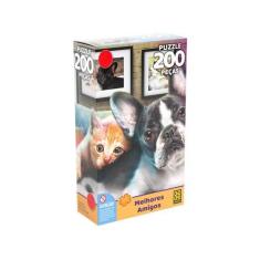 Imagem de Quebra-Cabeça 200 Peças Animais Puzzles Infantis - Melhores Amigos Gro