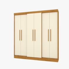 Imagem de Guarda Roupa Casal 6 Portas Flórida Freijó/Off White - Móveis Mopar