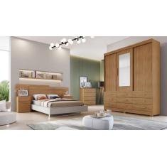 Imagem de Guarda Roupa Solteiro Com Espelho 3 Portas 9 Gavetas - Buriti-Cumaru -