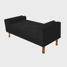 Imagem de Recamier Félix Solteiro 90cm Suede Preto -