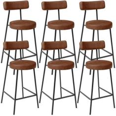 Imagem de Kit 06 Banquetas Baixa Para Cozinha Sala De Jantar Bancada Milão L02 S