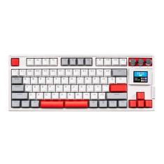 Imagem de Teclado Gamer Mecanico Skyloong Gk87 Pro Grey White Red, Switch Ktt Brown, 3 Modos, Rgb, Hot Swap, 4000Mah, Branco