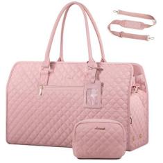 Imagem de LOVEVOOK Bolsa de viagem, bolsas de fim de semana para mulheres com compartimento para sapatos, bolsa de viagem com bolsa de higiene pessoal, bolsa de ginástica com bolso úmido, bolsas hospitalares