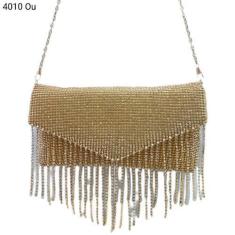 Imagem de Bolsa Social Clutch Festa / Noite / Casamento / Balada Franjas Strass 