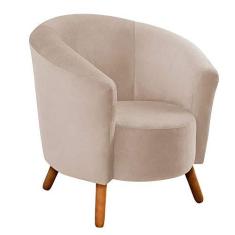 Imagem de Poltrona Decorativa Malta Suede Bege - Encantum