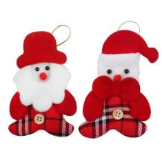 Imagem de Kit 36 Pendente Natal Enfeite Natalino Tecido Feltro 12cm