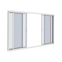 Imagem de Janela Vitro 4 Folhas 1,20m x 1m Alumínio Branco Sem Grade com Vidro -