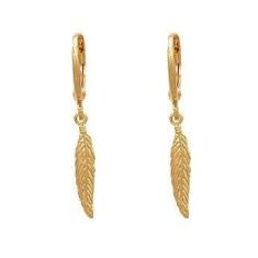 Imagem de Brinco Semijóia Folheado a Ouro 18K Penas - PAR