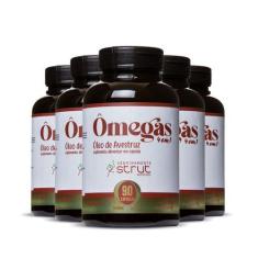 Imagem de 5X Oleo De Avestruz 90Caps 1.000Mg  Strut Omega 3 6 7 9 - Genuinamente