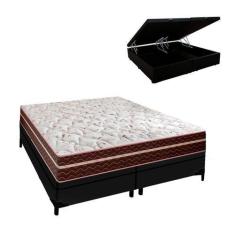 Imagem de Cama Box Preta Baú Queen Berlim Probel Molas Superlastic