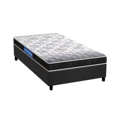 Imagem de  Cama Box Solteiro: Colchão Espuma Probel Guarda Costas Super Resistente + Base CRC Suede Gray(88x188)