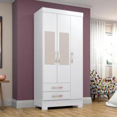 Imagem de Guarda Roupas Solteiro Com 3 Portas 2 Gavetas Com Espelho Be16 Flex Br