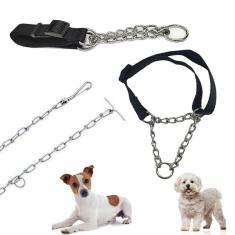 Imagem de Coleira Semi Enforcador Ajustavel Kit Guia Corrente A o Caes