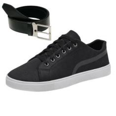 Imagem de Tenis Casual Masculino Sapatênis De Amarrar Conforto + Cinto-Masculino