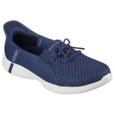 Imagem de Skechers Sapato Oxford feminino sem cadarço Swift-Mirage mãos livres, Azul marino, 34