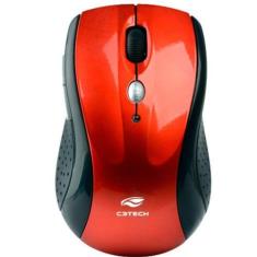 Imagem de Mouse Sem Fio Adaptador Nano Vermelho/Preto C3tech