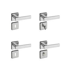 Imagem de Kit 2 Fechaduras Interna 1 WC 1 Externa Quad Pado Cromado