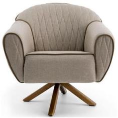 Imagem de Poltrona Decorativa Sala De Estar Giratória Sacha Rústico