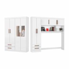 Imagem de Guarda-Roupa Casal Modulado 5 Portas Hercules 4 Portas 4 Gavetas com E