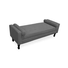 Imagem de Recamier Fênix Baú Para Quarto Sala Casal 140cm Suede Cinza - DL Decor