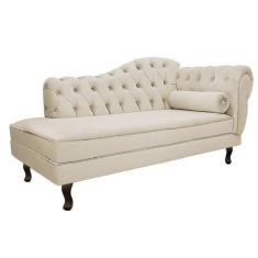 Imagem de Divã Recamier Sofá Juliana 140cm Lado Esquerdo Sintético Bege - Am Dec