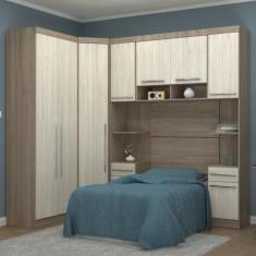 Imagem de Guarda Roupa Dormitório Modulado Master Solteiro Canto - Avelã E Ártic