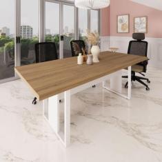 Imagem de Mesa de Escritório Reunião 2,00m Pé Metal Quadro F5 Office - F5 Office