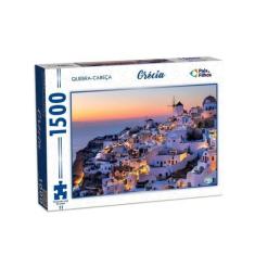 Imagem de Quebra cabeça com 1500 peças grécia  sunset  puzzle colorido - Pais & 