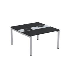 Imagem de Mesa Plataforma Dupla com Pé de Aço para Coworking 130X140/2P PDC13/14/2P Preto/Cinza