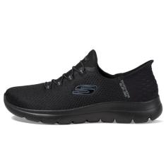 Imagem de Skechers Tênis feminino feminino sem cadarço Summits para meninas, Preto, 6.5