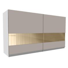 Imagem de Armário Aéreo Glamy 120cm 2 Portas Vidro Branco/Crema Madesa