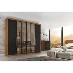 Imagem de Guarda Roupa 06 Portas 6 Gavetas Espelho Vidro Reflecta Valencia - Quarta Divisão