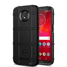 Imagem de Capa protetora para Moto Z3 Force, proteção robusta, material TPU de fibra de carbono, macia, antiderrapante, antiimpressões digitais, capa totalmente protetora para Moto Z3 Force