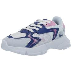 Imagem de Lacoste Tênis infantil unissex L003 Neo Textile, Azul claro/branco, 17