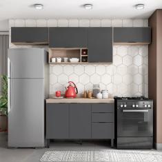 Imagem de Cozinha Completa Demóbile Firenze com 6 Portas, 3 Gavetas e 3 Prateleiras e Nicho - 259,5cm de largura