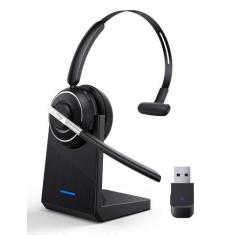 Imagem de Fone de ouvido Bluetooth PrancyBT V5.2 com microfone para PC preto