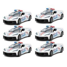 Imagem de Kit 6x Brinquedo Carrinho Viatura Policial Branco - AP TOYS
