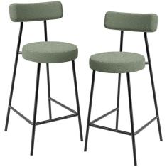Imagem de Kit 02 Banquetas Baixa Para Cozinha Sala De Jantar Bar Bancada Milão L02 Bouclê Oliva