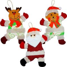 Imagem de Kit 3 Decoração Árvore De Natal Noel Rena Urso Natalino 19cm