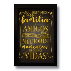 Imagem de Quadro Decorativo Frase Família E Amigos 33x43 Cm