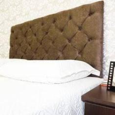 Imagem de Cabeceira Capitonê Suede Am Marrom King 195x60 Rbl