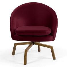 Imagem de Poltrona Decorativa Base Ka Madeira Rafa B-278 Veludo Marsala - Domi