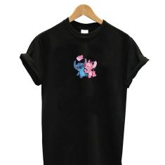 Imagem de Blusa feminina baby look algodao lilo e stitch namorada