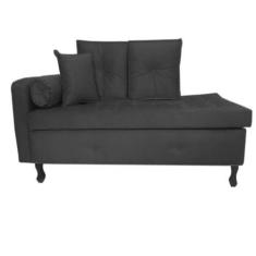 Imagem de Recamier Calçadeira Cancun 1,38 Cm Suede Grafite - Casa & Estofados -