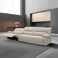 Imagem de Sofá Reclinável Retrátil 333cm Swift Linho Braque Offwhite G81 Gran Belo
