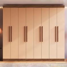 Imagem de Guarda-Roupa Casal Califórnia 8 Portas 4 Gavetas Castanho/Nude - Dorip