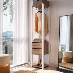 Imagem de guarda-roupa closet merlin com cabideiro 2 gv branco e montana 183x40 cm